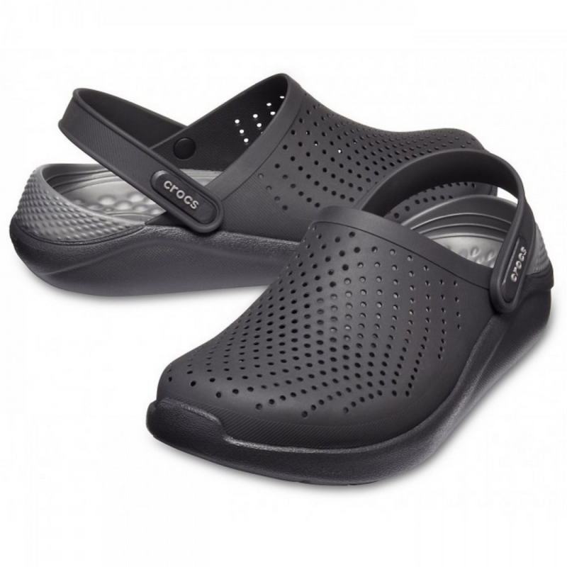 Crocs LiteRide Clog Black/Slate Grey Мужские Женские Сабо Крокс Лайтрайд 44 233-41 фото Crocs LiteRide Clog Black/Slate Grey Мужские Женские Сабо Крокс Лайтрайд 44 233-41 фото