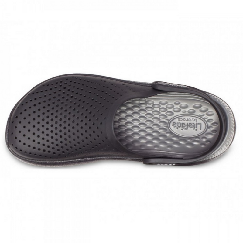 Crocs LiteRide Clog Black/Slate Grey Мужские Женские Сабо Крокс Лайтрайд 44 233-41 фото Crocs LiteRide Clog Black/Slate Grey Мужские Женские Сабо Крокс Лайтрайд 44 233-41 фото