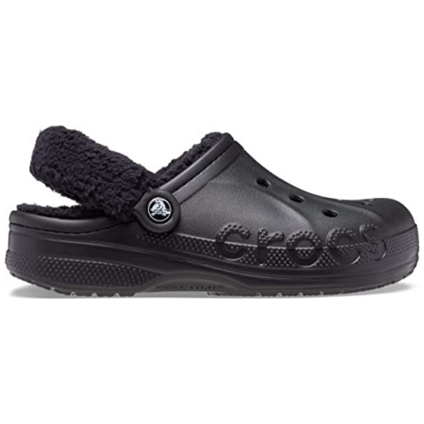 Crocs Baya Lined Fuzz-Strap Clog Black Мужские Женские Сабо Крокс Бая Фузз-Стреп 43 206633 фото