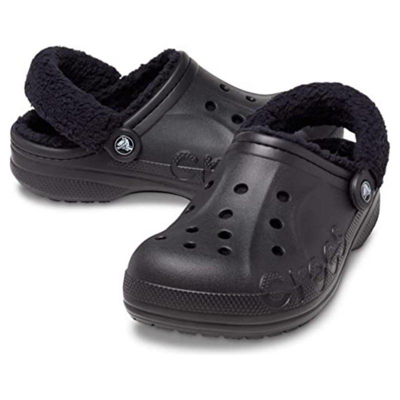 Crocs Baya Lined Fuzz-Strap Clog Black Мужские Женские Сабо Крокс Бая Фузз-Стреп 43 206633 фото