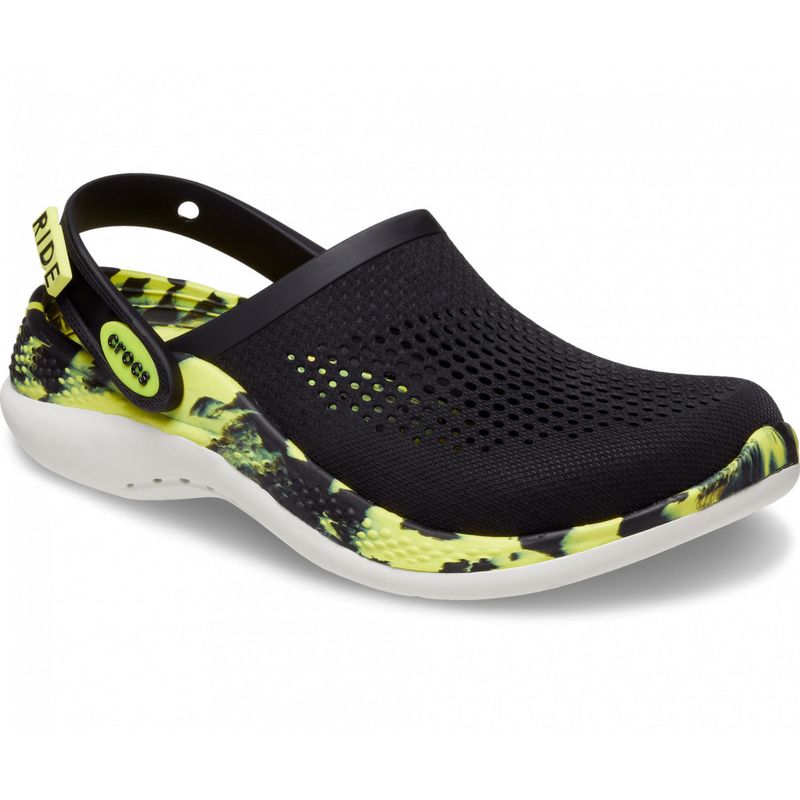 Crocs LiteRide 360 Marbled Clog Black / Citrus Чоловічі Жіночі Сабо Крокс Лайтрайд 360 (44) 434-41 фото