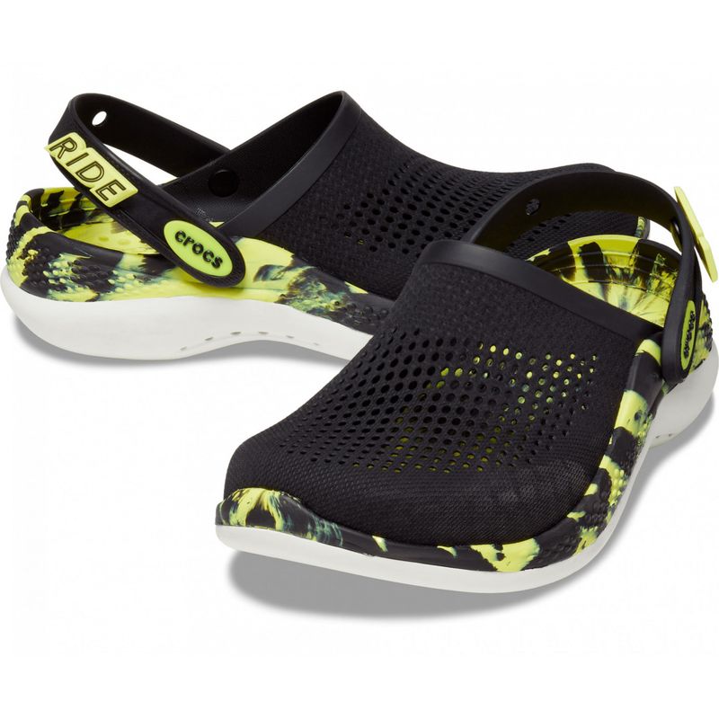 Crocs LiteRide 360 Marbled Clog Black / Citrus Чоловічі Жіночі Сабо Крокс Лайтрайд 360 (44) 434-41 фото