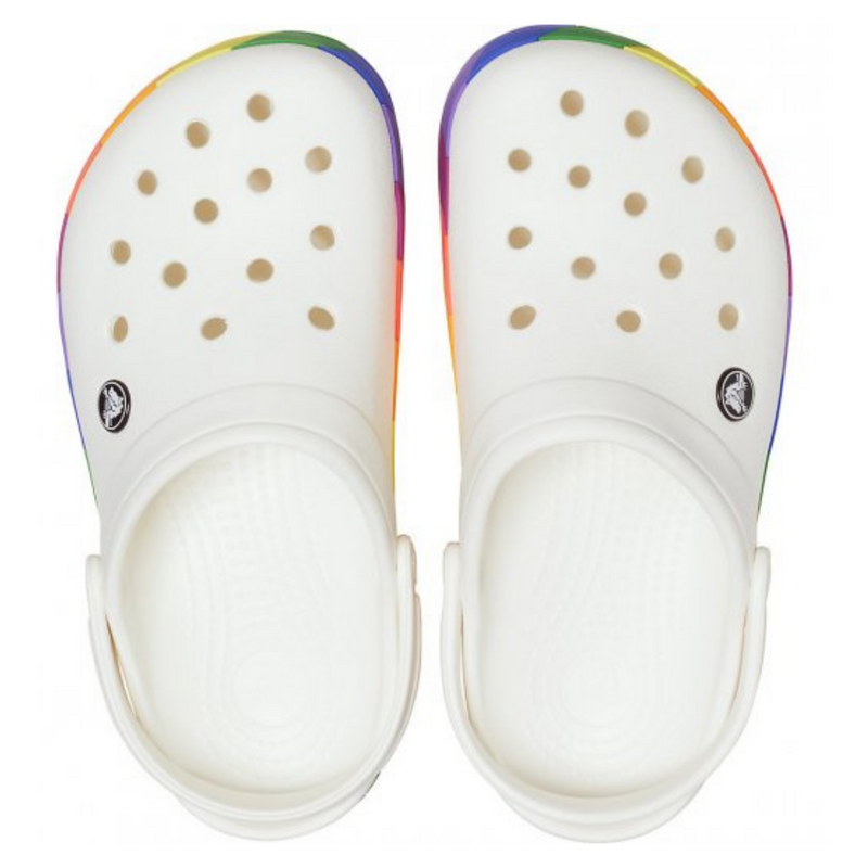 Crocs Crocband Rainbow Block Clog White Жіночі Сабо Крокс Крокбенд 39 206361 фото