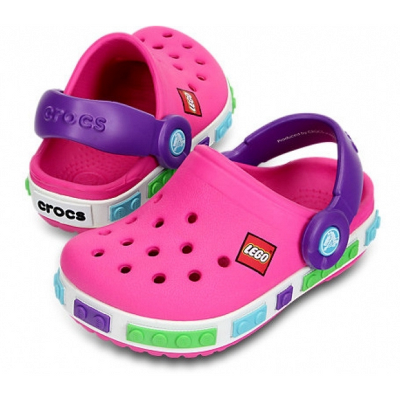 Crocs Kids' Crocband LEGO Fuchsia Детские Сабо Крокс Крокбенд Лего Кидс 34 12080 фото