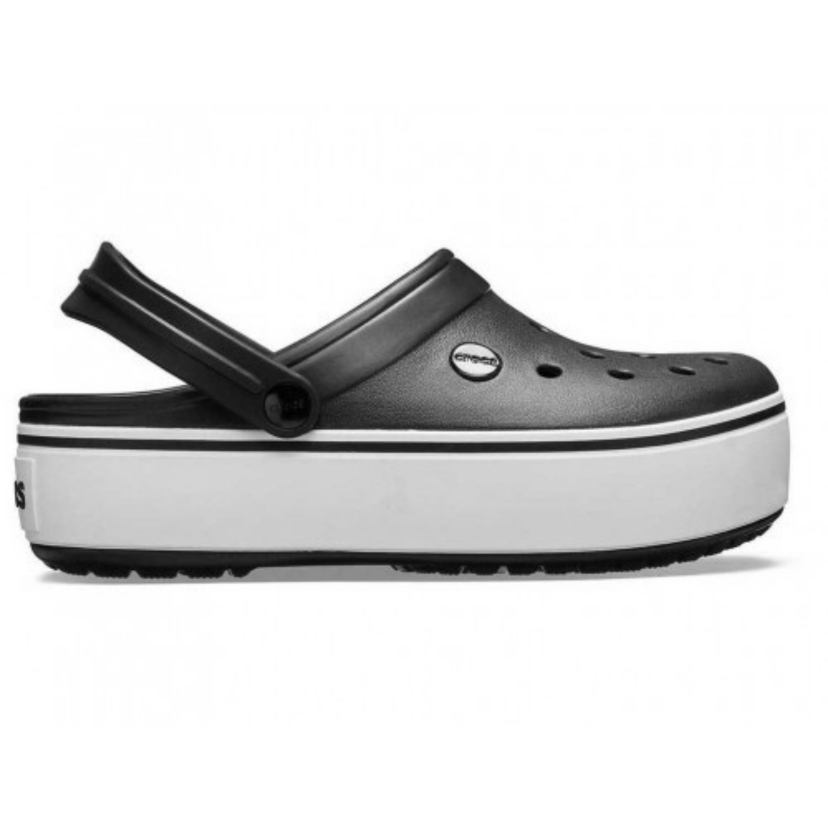 Crocs Crocband Platform Clog Black/White Женские Сабо Крокс Крокбенд Платформ 37 205434 фото