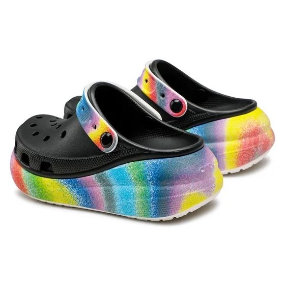 Crocs Classic Crush Spray Dye Clog Black Женские Сабо Крокс Классик Краш 39