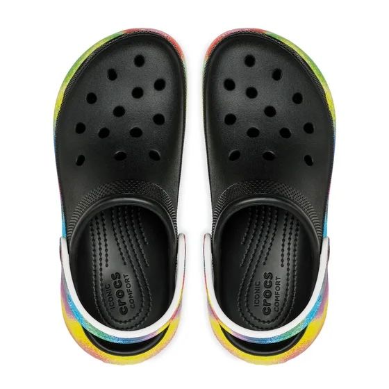 Crocs Classic Crush Spray Dye Clog Black Женские Сабо Крокс Классик Краш 39