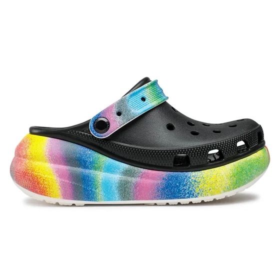 Crocs Classic Crush Spray Dye Clog Black Женские Сабо Крокс Классик Краш 36