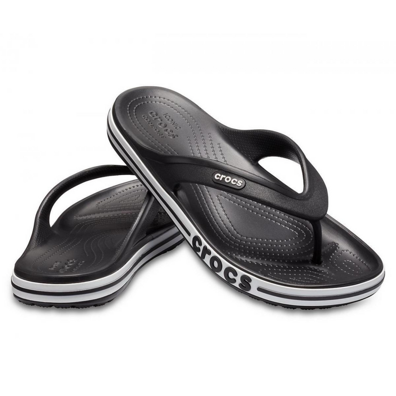 Crocs Bayaband Flip Black / White Мужские Женские Вьетнамки Крокс Баябенд Флип 37 205393 фото