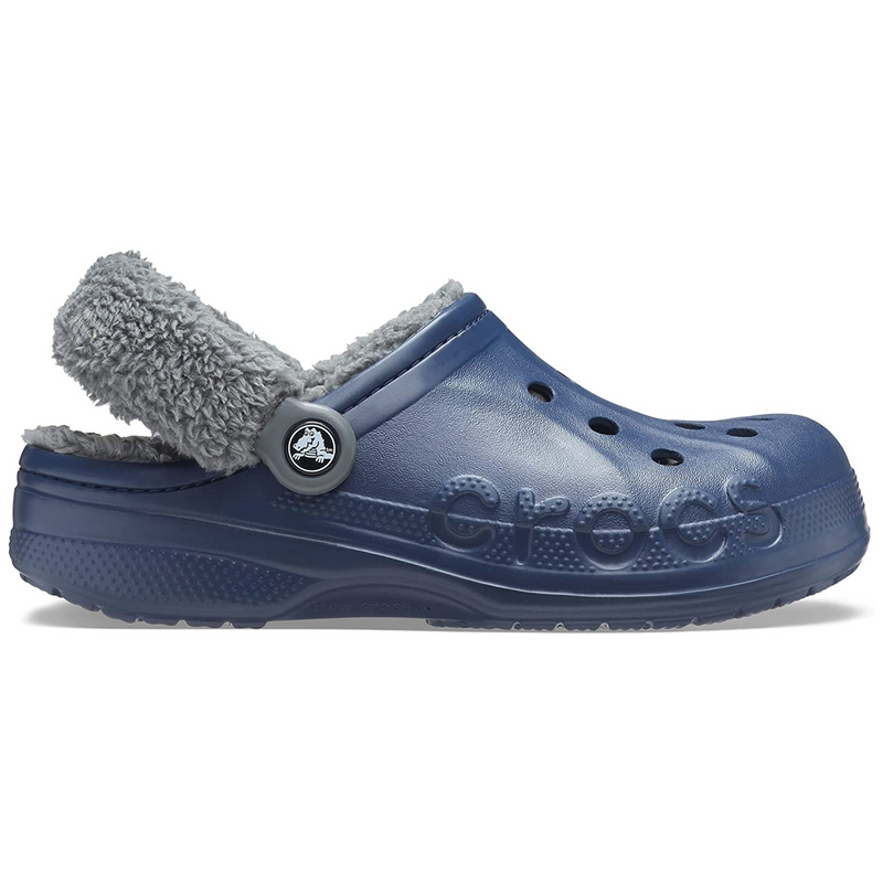 Crocs Baya Lined Fuzz-Strap Clog Navy / Bright Grey Мужские Женские Сабо Крокс Бая Фузз-Стреп 43 206633 фото