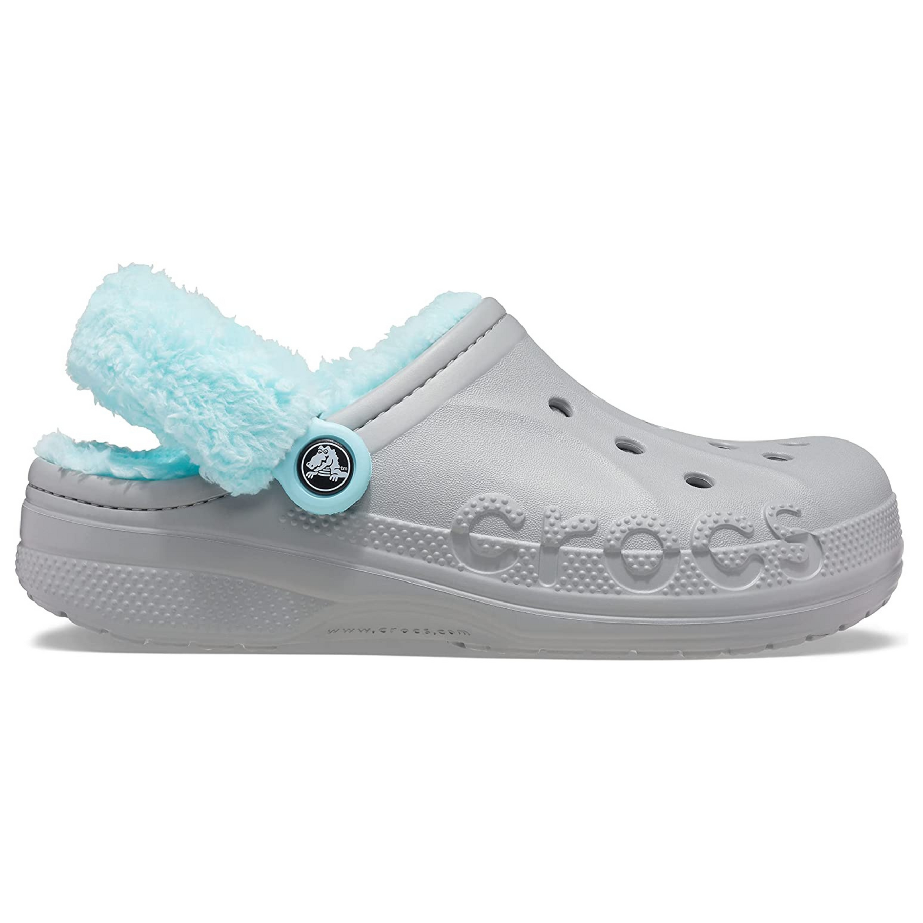 Crocs Baya Lined Fuzz-Strap Clog Bright Grey / Ice Blue Жіночі Сабо Крокс Бая Фузз-Стреп 36 206633 фото