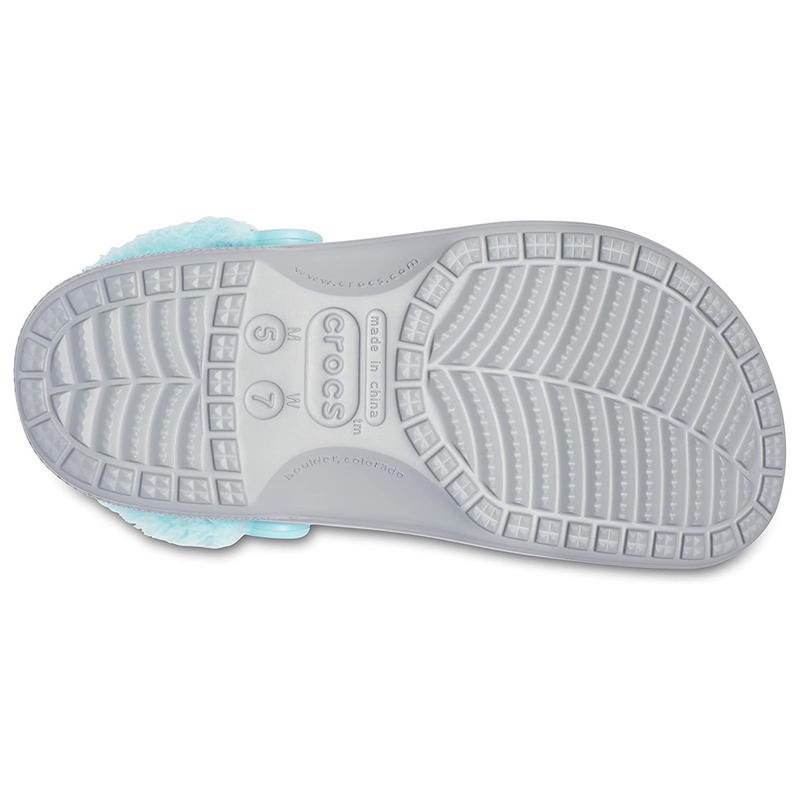 Crocs Baya Lined Fuzz-Strap Clog Bright Grey / Ice Blue Женские Сабо Крокс Бая Фузз-Стреп 36 206633 фото