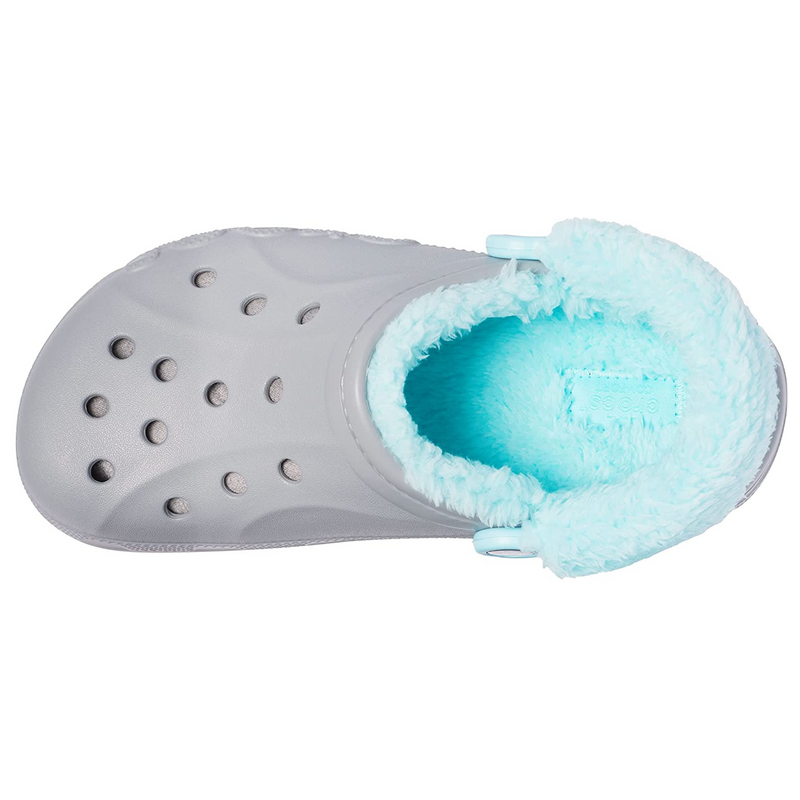 Crocs Baya Lined Fuzz-Strap Clog Bright Grey / Ice Blue Женские Сабо Крокс Бая Фузз-Стреп 36 206633 фото