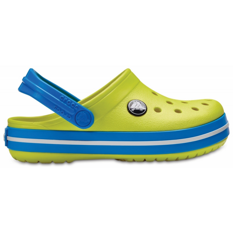 Crocs Kids’ Crocband Clog Tennis Ball Green / Ocean Детские Сабо Крокс Крокбенд Кидс 31-32 204537 фото