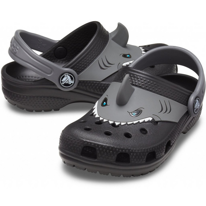 Crocs Kids Fun Lab Classic Clog I AM Shark Clog Black Детские Сабо Крокс Классик Кидс Фан Лаб 25 207072 фото