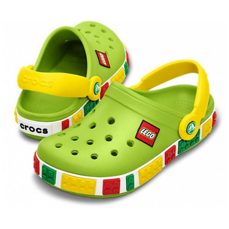 Crocs Kids' Crocband LEGO Green Дитячі Сабо Крокс Крокбенд Лего Кідс 34 12080 фото